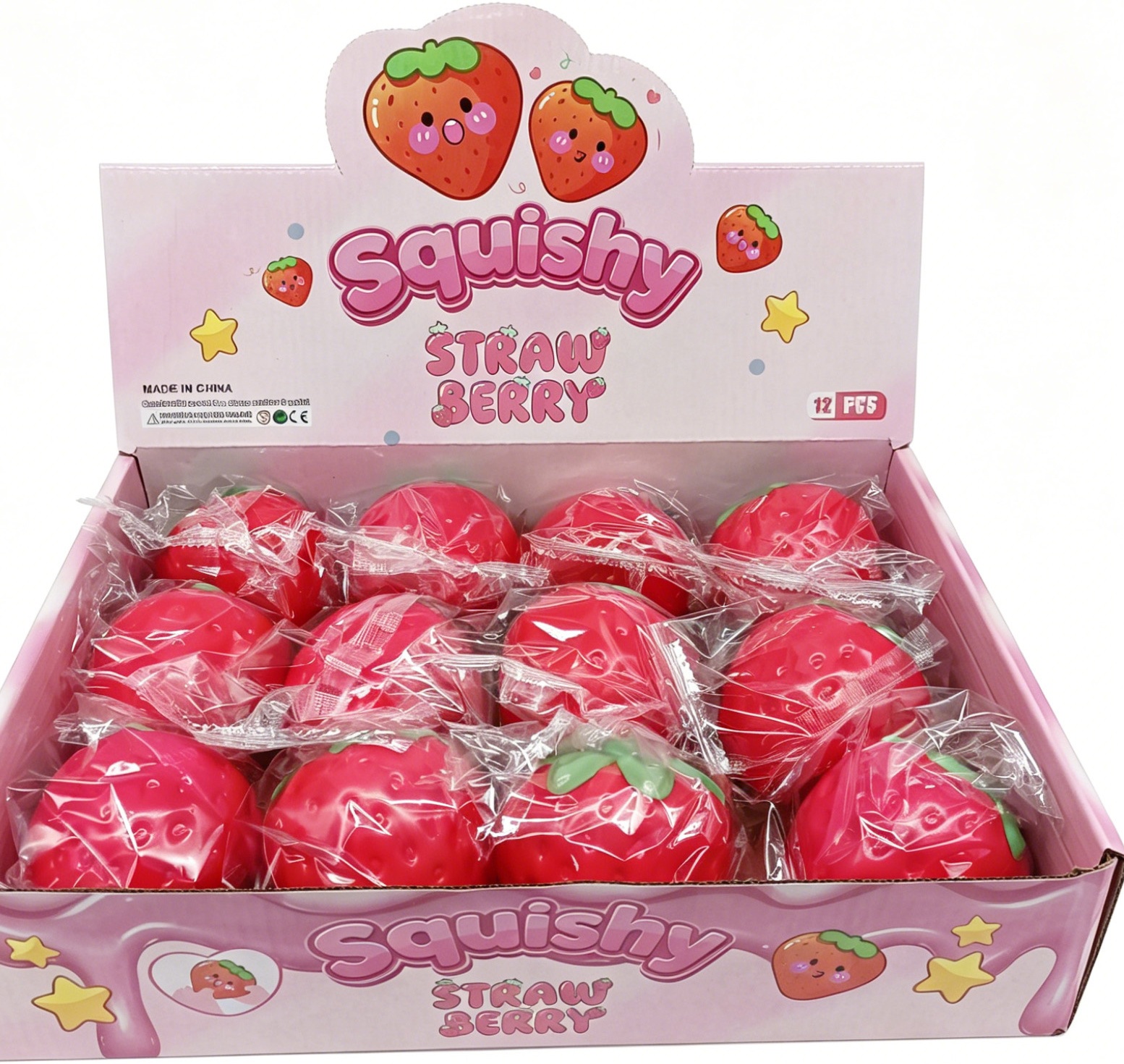 Z-B3.3 TOY2619-022 Squishy Strawberry 9cm Slow Rising - 12pcs