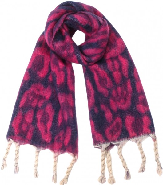 Z-F5.3  SCARF705-062 No. 5 Scarf Leopard 180x50cm Purple