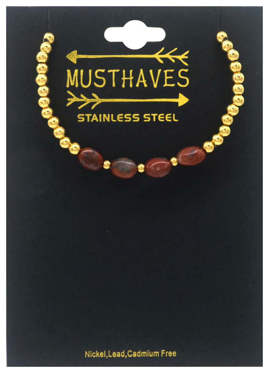 E-F24.1 B100-027-7 S. Steel Bracelet Stones