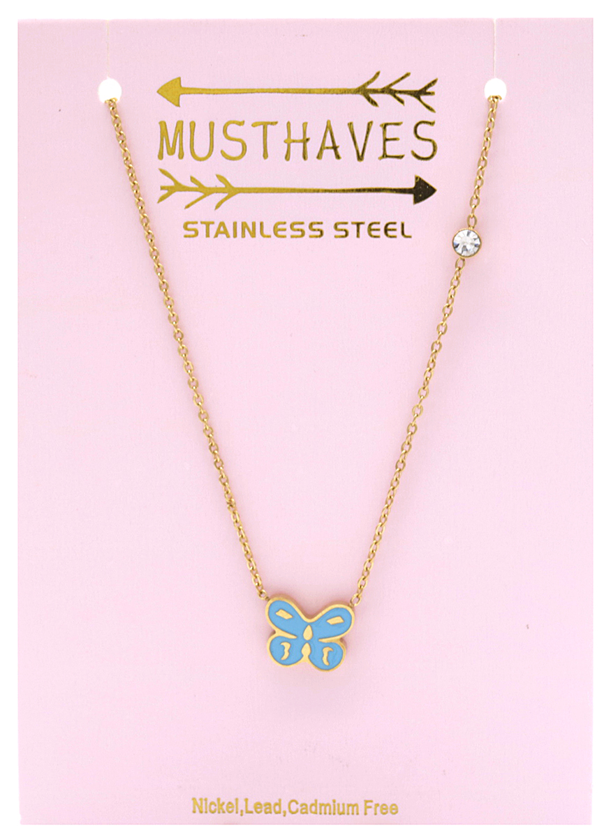 C-D20.2 N031-010G S. Steel Necklace Butterfly for Kids