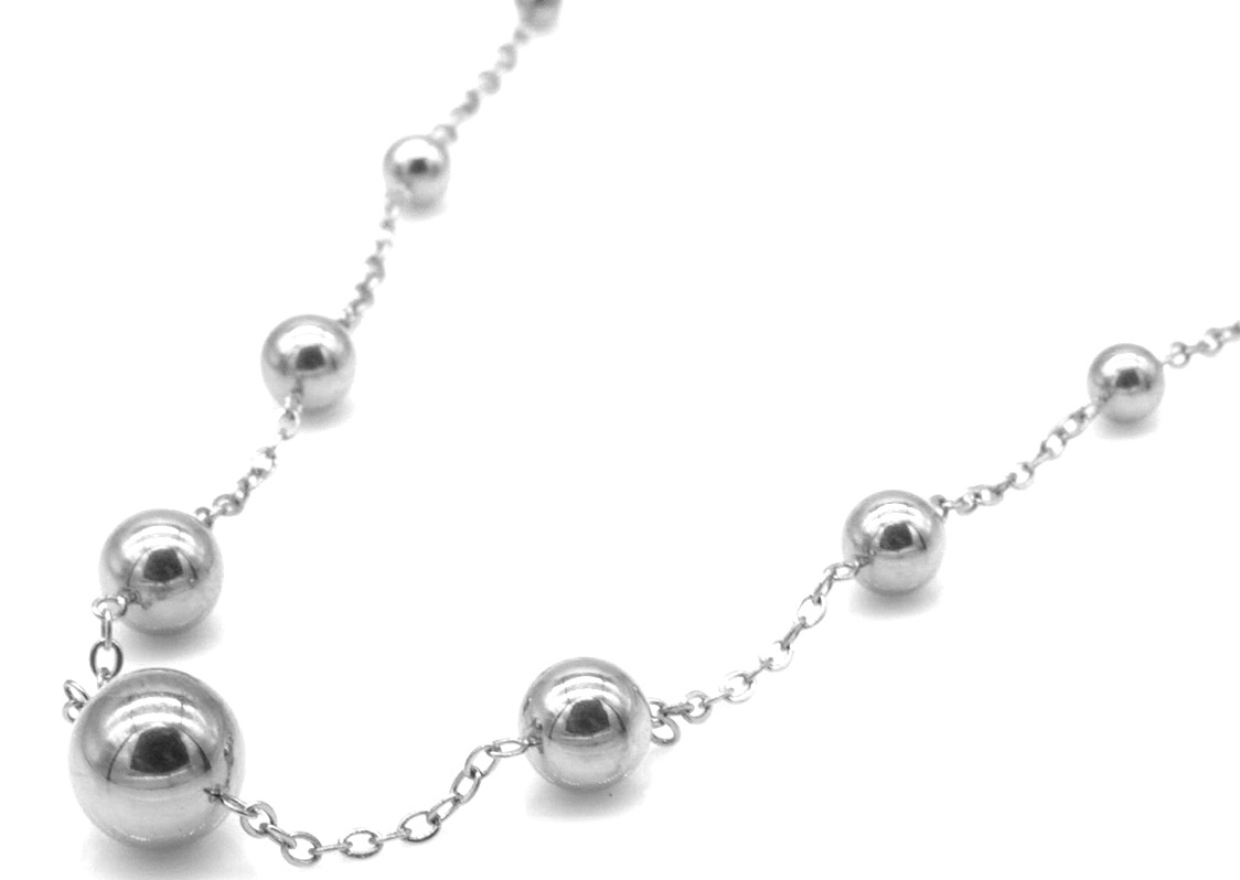 C-D16.2 N2583-008S S. Steel Necklace Balls 40-45cm