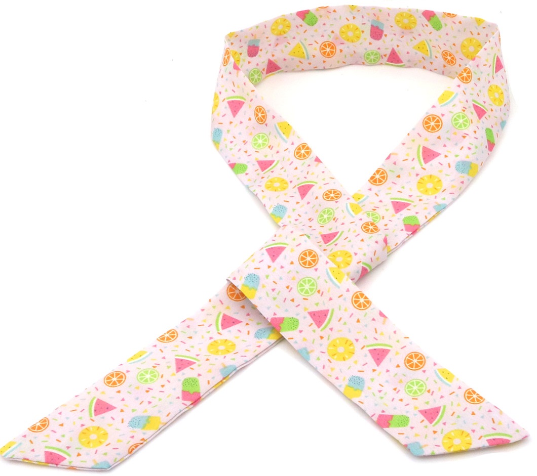 I-C18.3 H1130-001-10 Hair Ribbon Fruits 85x3.5cm Pink