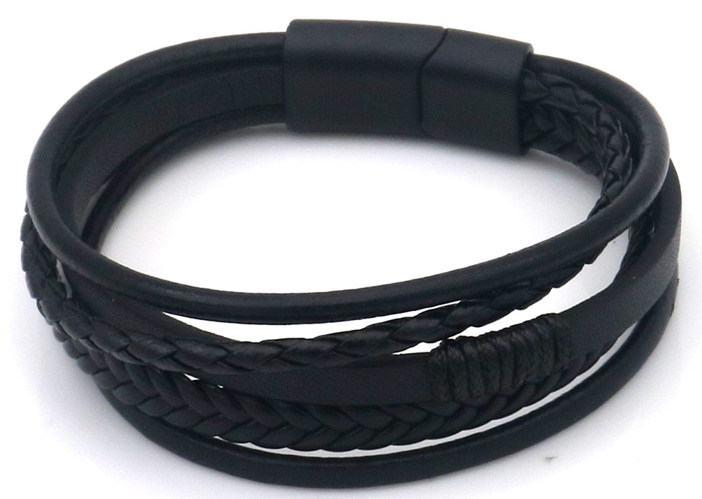 D-B20.2 B25104-004-2 PU Bracelet 21cm Black