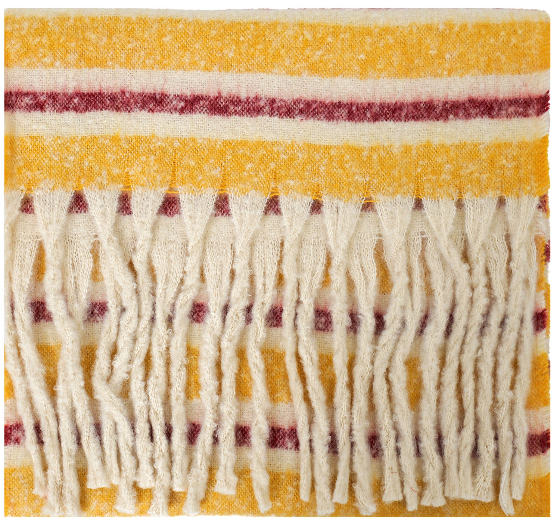 R-J6.2  SCARF1107-042-7 Winter Scarf Stripes 190x40cm Yellow-Red