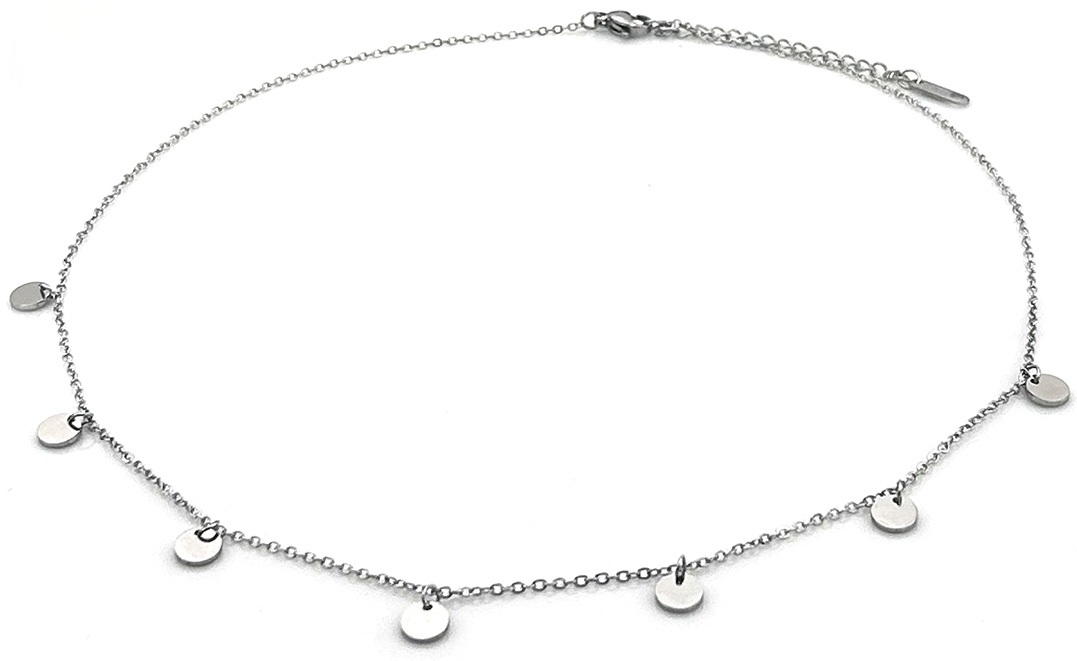 C-D7.3  N1131-005S S. Steel Necklace Coins 40-45cm