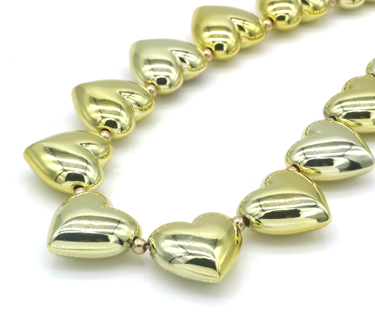 A-D14.1 N2582-003 S. Steel Necklace 40-45 cm Acrylic Hearts Gold