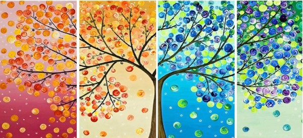 Q-L3.1 DF076 Diamond Painting Seasons 4 Frames 120x60cm