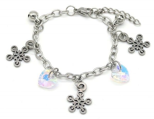 E-D7.4 B2053-013 S. Steel Bracelet Snowflake 14-17cm For Kids E-D7.4 B2053-013 S. Steel Bracelet Snowflake 14-17cm For Kids