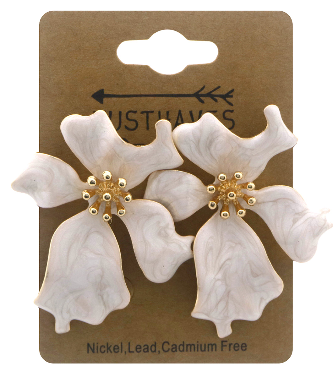 H-F16.2 E2522-006 Fashion Earrings Flower 4.5x4cm