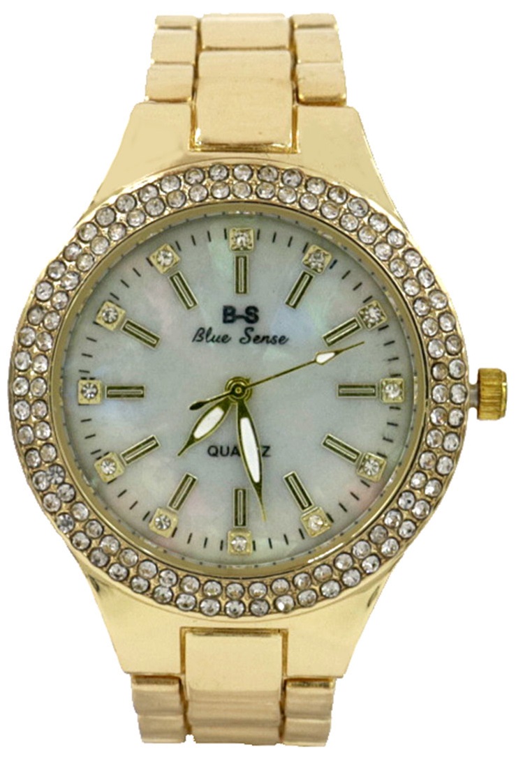 A-D6.1 W631-001G Quartz Watch Crystals - MOP Dial 38mm Gold