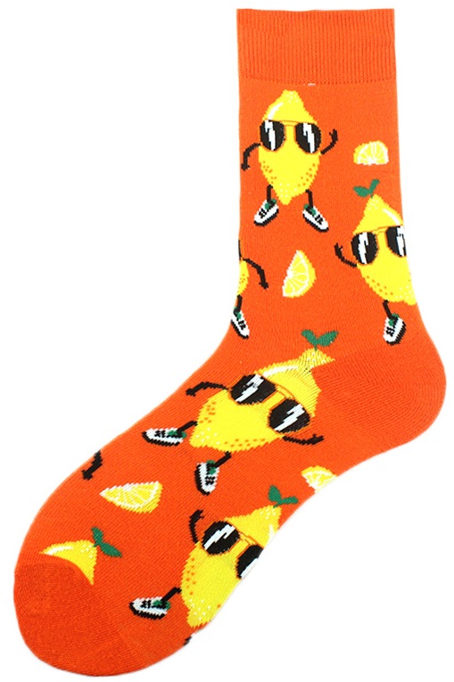 S-K7.1 SOCK2246-039-9 Pair of Socks Size 38-45 Lemon Party