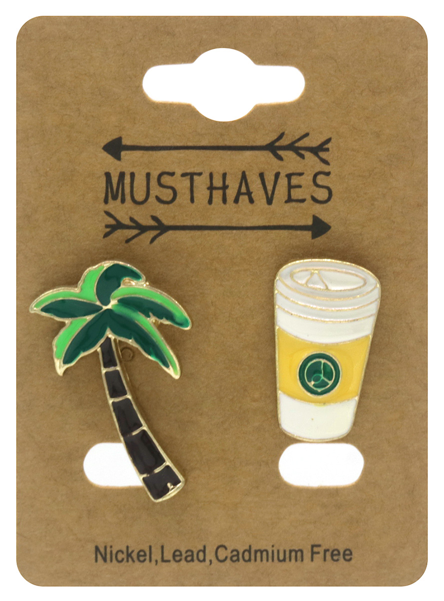 C-C4.3 PIN2557-041-2 Set of Pins Coffee - Palmtree