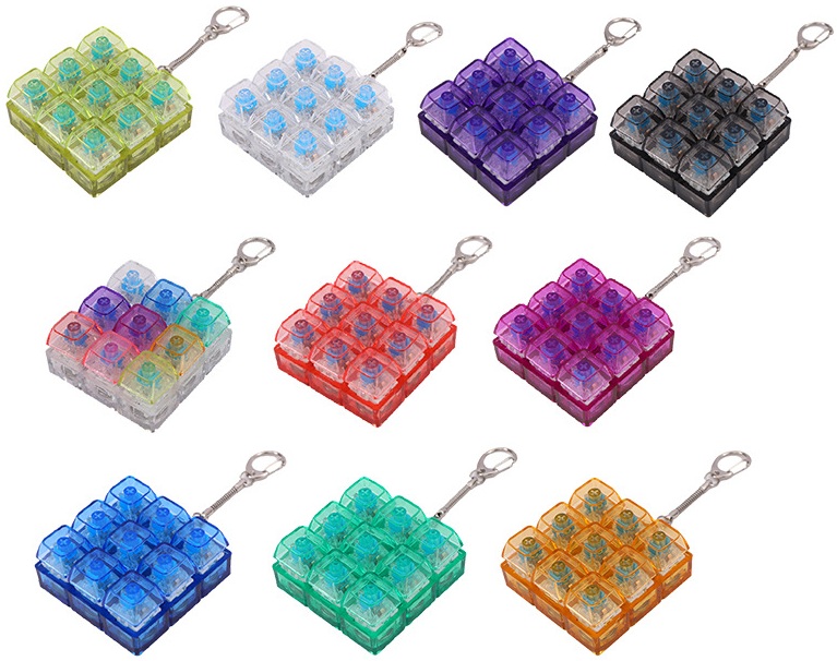 T-N7.2 KY2611-004A Keyboard Keychain ASMR With LED - 1pc Mixed Colors