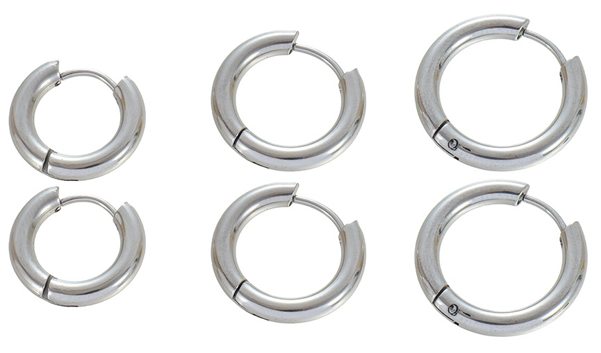 A-D5.2  E1131-094S S. Steel Earring Set 3 Pairs