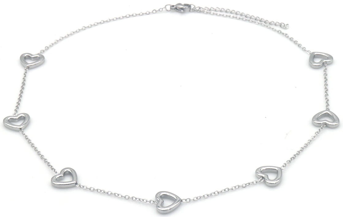C-C15.3 N2583-001S S. Steel Necklace Hearts 40-45cm