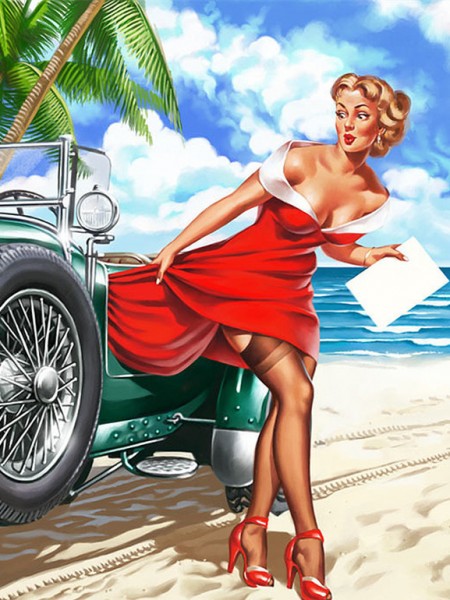 Q-O5.2 DP2280212 Diamond Painting Girl 50x40cm - Square Stones