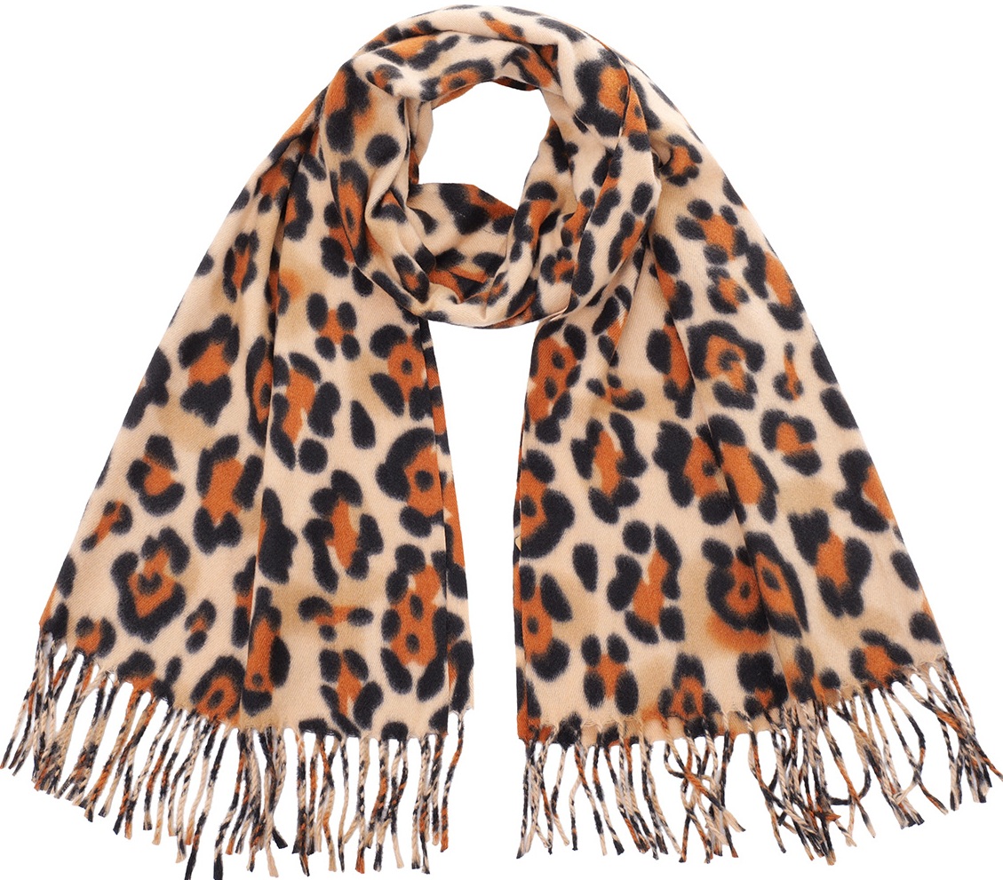 Y-C4.1 SCARF405-780-3 Soft Scarf Leopard 180x70cm Brown