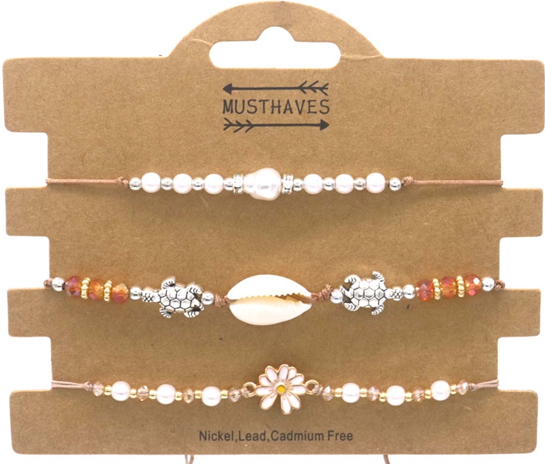 A-D15.1 B830-022-3 Bracelet Set 3pcs Brown