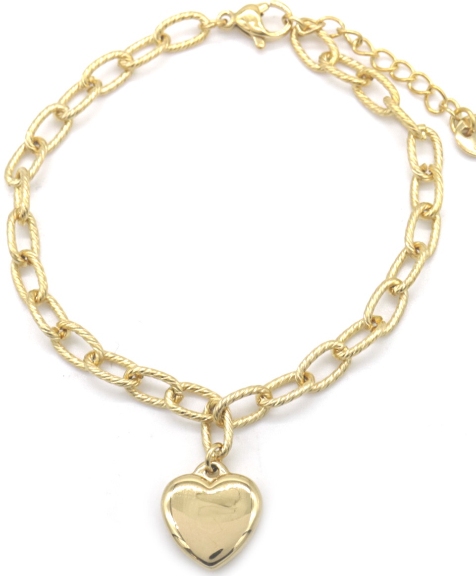 B-E15.2 B835-037G S. Steel Bracelet Heart