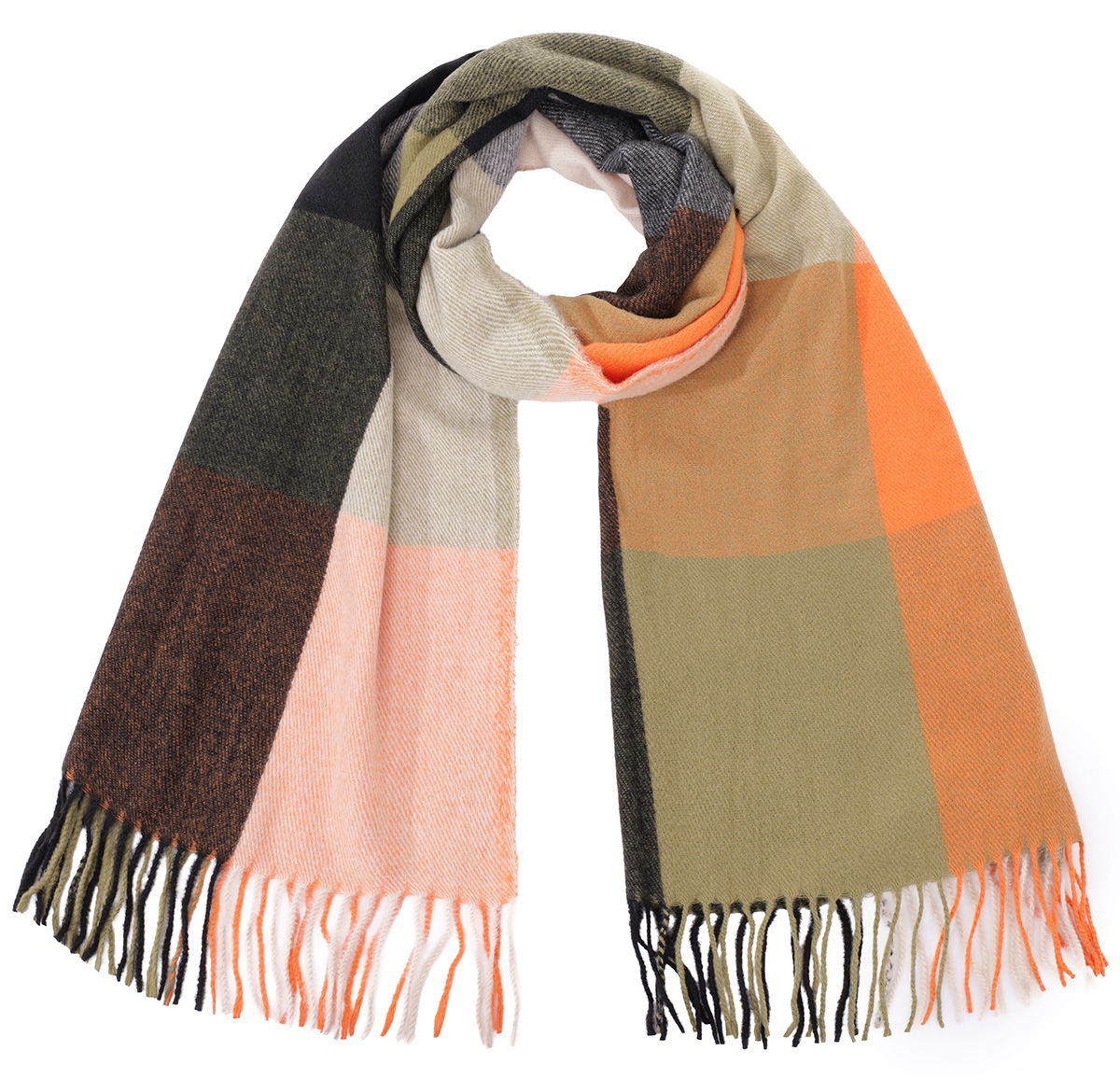 Q-F7.2 SCARF405-736-1 Soft Scarf Checkered 180x70cm