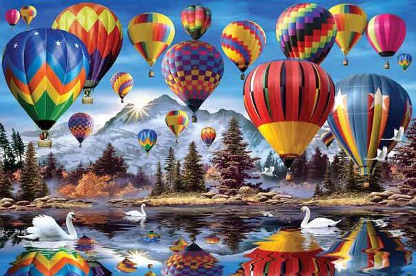 Q-O8.2 GD73107 Diamond Painting Canvas 40x30cm - Painting 35x25cm Air Balloon