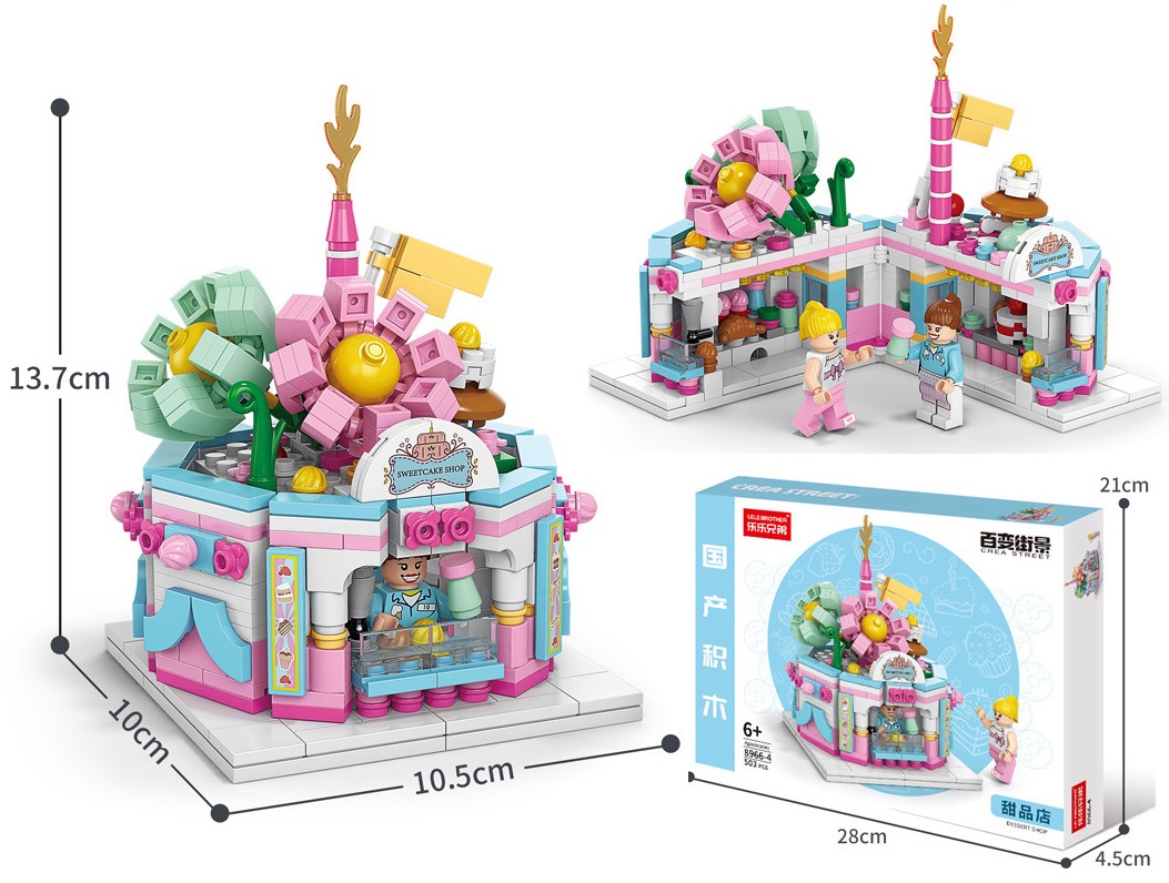 Z-F5.6 TOY8966-4 Building Block Set Sweetcake Shop 503pcs