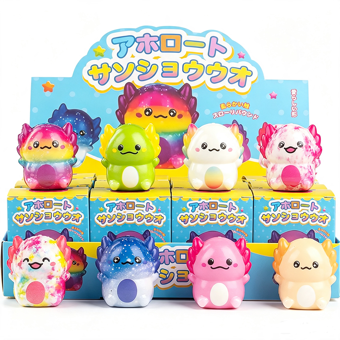 Y-E5.1 TOY2619-017-8 Squishy 5cm Slow Rising Axolotl - 12pcs