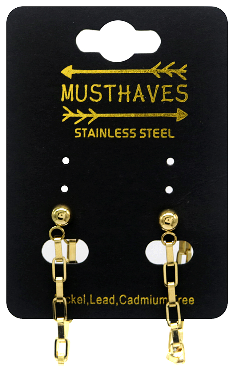 D-C1.2 E031-065G S. Steel Earrings Chain