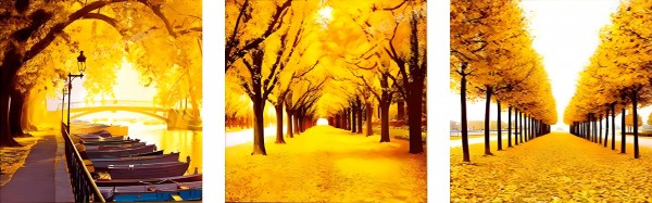 Z-F1.3 TF212  Diamond Painting Set 3 frame Autumn 130x50cm