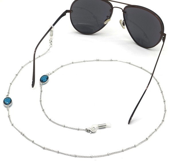 D-F5.2 GL002-065 Sunglass Chain Silver-Blue