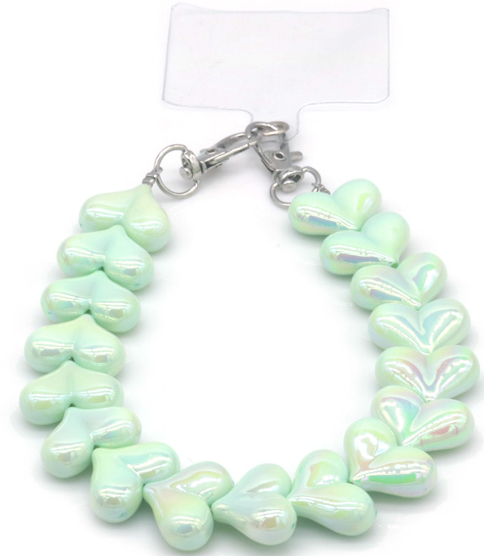 C-C25.1 KEY1026-001-3 Phone Cord Hearts Green