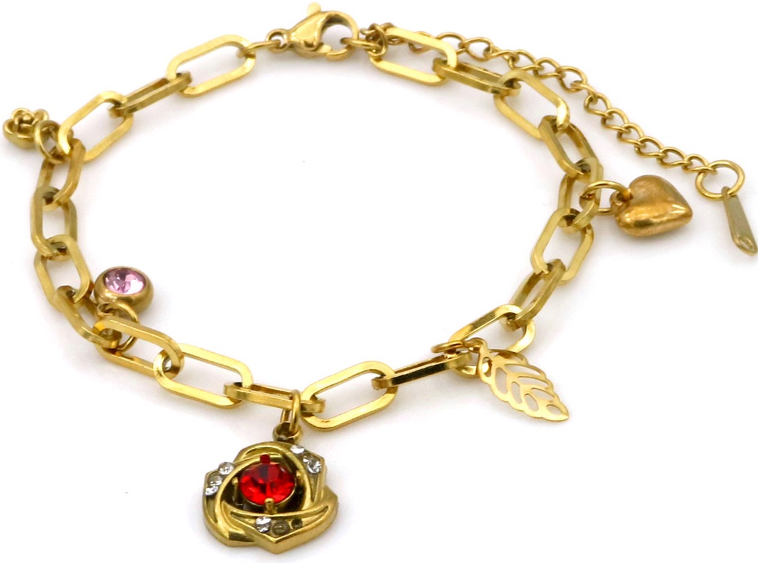 C-C4.1 B2616-036G S. Steel Bracelet Flower 16-21cm