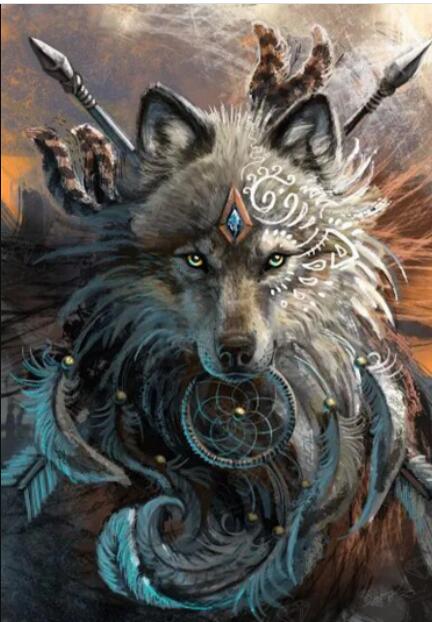 T-P2.2 DP20480301 Diamond Painting -Canvas 50x40cm - Painting 45x35cm Wolf