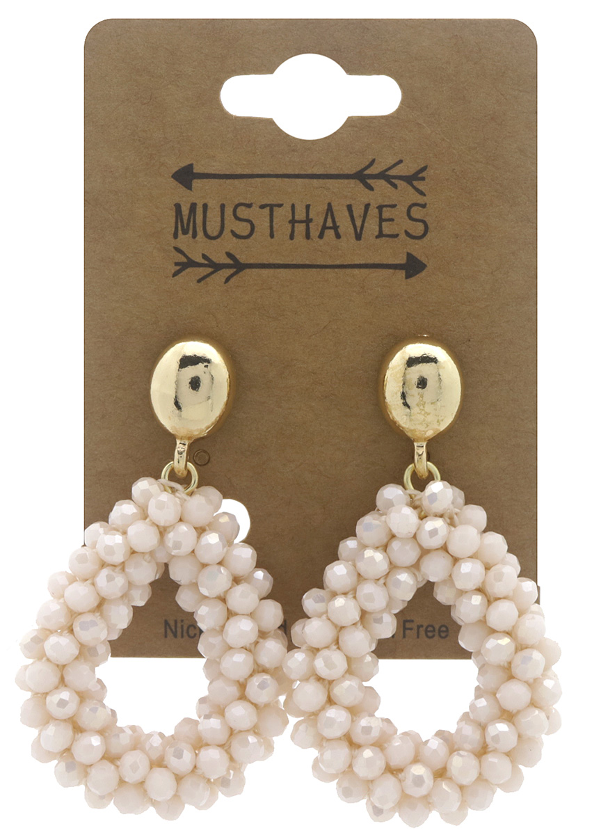G-C25.2 E007-058-2 Faceted Glass Earrings 4.5x2.8cm