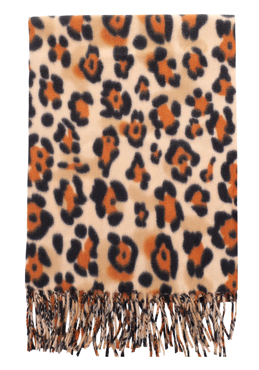 Y-C4.1 SCARF405-780-3 Soft Scarf Leopard 180x70cm Brown