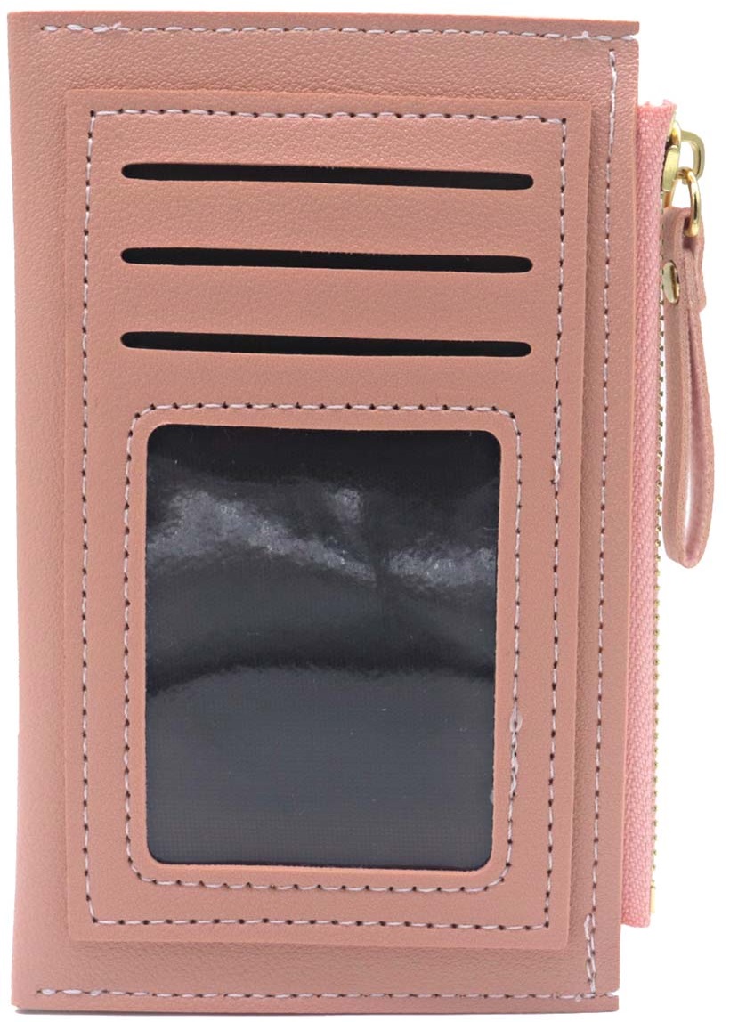 B-A10.1 W804-002-2 PU Wallet - Card Holder 14x9cm Pink