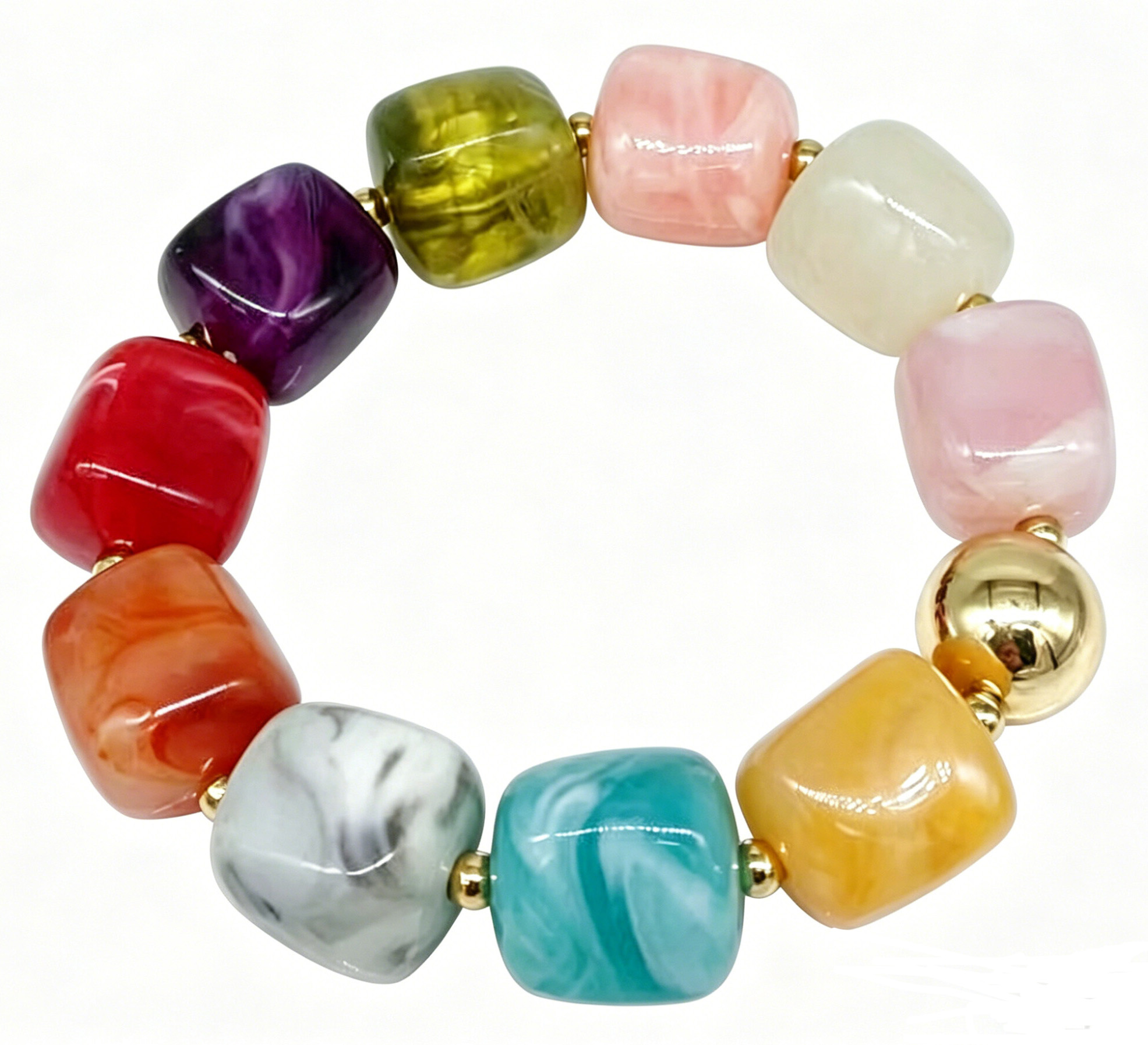 F-B3.3 B2614-072-18 Beads Bracelet Multi