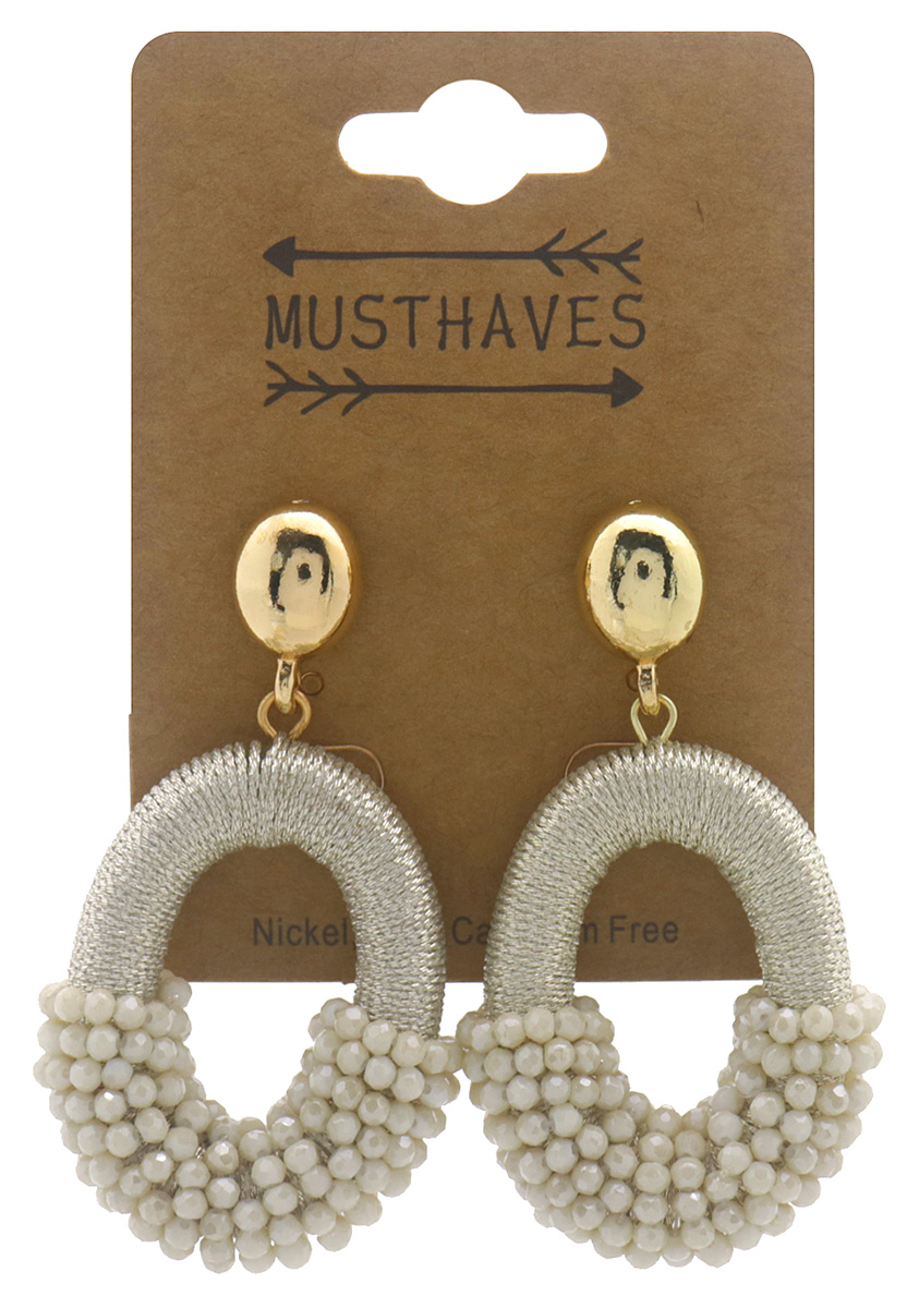 C-B25.1 E007-060-4 Earrings Faceted Glassbeads 4.5x2.8cm