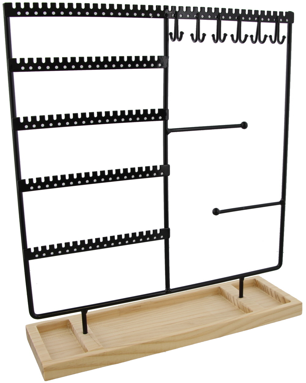 Z-D3.3 PK424-168 Jewelry Display Metal with Wood 35x30x9.5cm Black